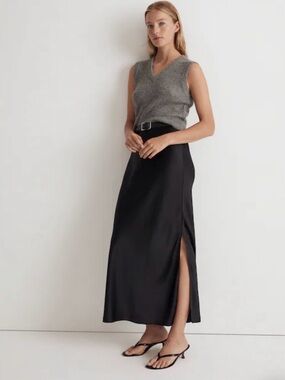 Madewell Satin Maxi Slip Skirt